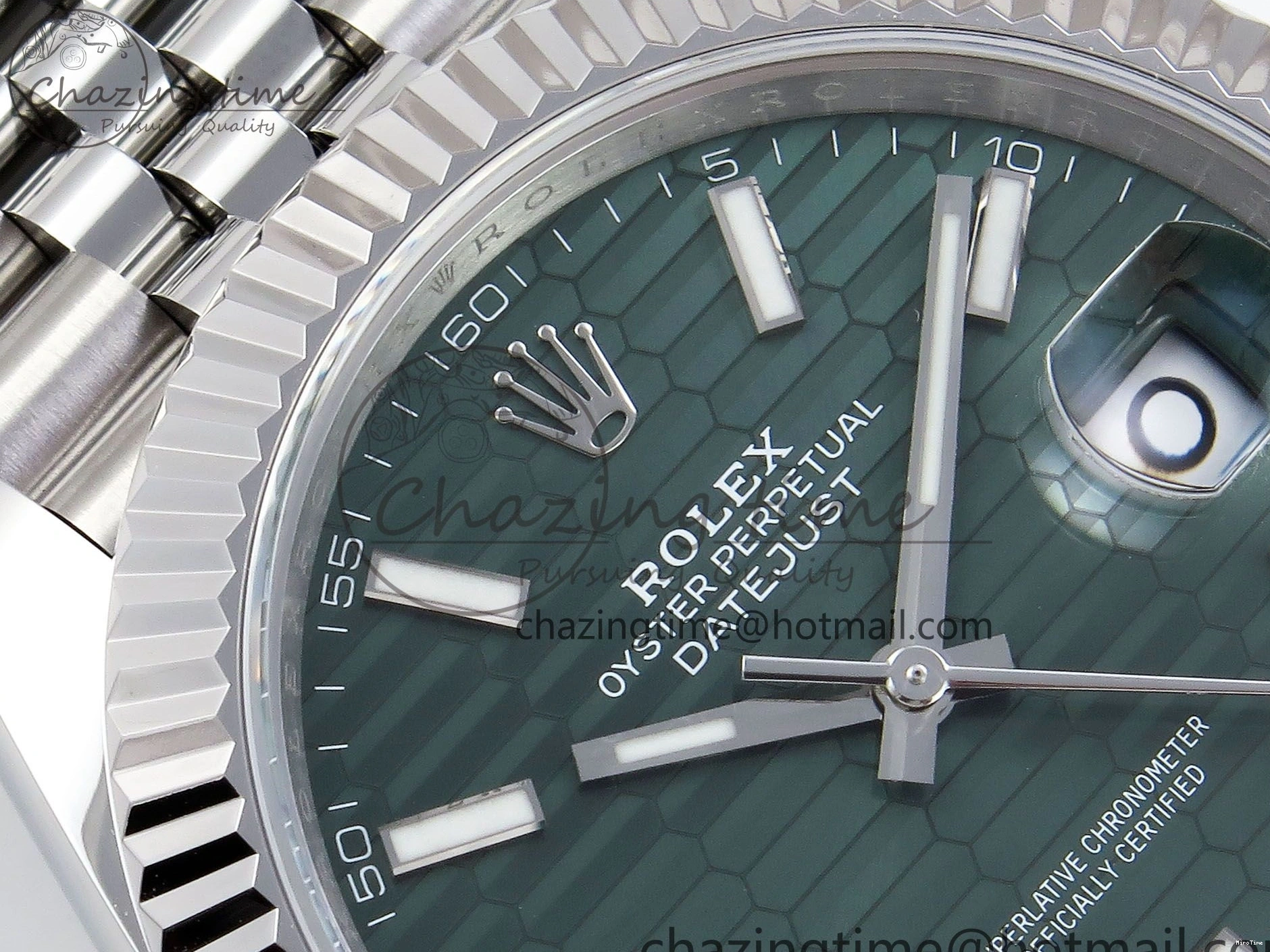 MiroTime 0518 Chic Datejust 41mm 126234 904L Steel HGF 1:1 Best Edition Green Textured Dial on SS Bracelet VR 1473